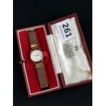 9 CARAT GOLD CASED LADIES OMEGA WATCH