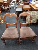 2 VICTORIAN BALLOON BACKED CHAIRS