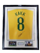 FRAMED AND SIGNED BRAZIL 'KAKA' SHIRT WITH C.O.A