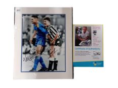 GAZZA AND VINNY JONES FAMOUS PHOTO SIGNED BY BOTH WITH C.O.A