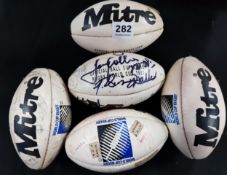QUANTITY OF MINI RUGBY WORLD CUP BALL SIGNED