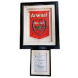 FRAMED AND SIGNED ARSENAL PENNANT WITH C.O.A