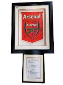 FRAMED AND SIGNED ARSENAL PENNANT WITH C.O.A