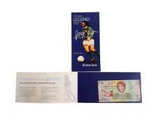 GEORGE BEST £5 NOTE IN WALLET AND LEAFTLET