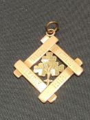 9 CARAT GOLD IRISH LEAGUE WINNERS MEDAL TO J.MCKNIGHT OF GLENTORAN F.C 1912