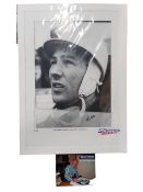 STIRLING MOSS SIGNED PHOTO WITH PROOF PHOTO AND C.O.A