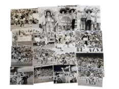 16 ORIGINAL PRESS PHOTOGRAPHS FROM 1982 WORLD CUP - NORTHERN IRELAND IN SPAIN