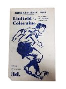 LINFIELD V COLERAINE IRISH CUP FINAL 1948 PROGRAMME