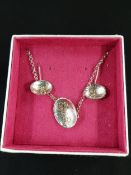 DESIGNER SILVER NECKLACE AND EARRING SET BY LINDA MCDONALD BOXED