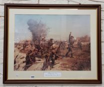 LARGE 36TH ULSTER DIVISION FRAMED PRINT 24" X 29"