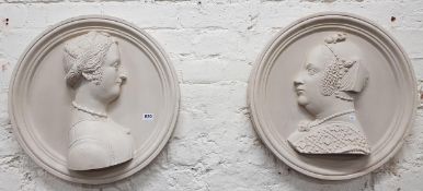 PAIR OF PLASTER PLAQUES