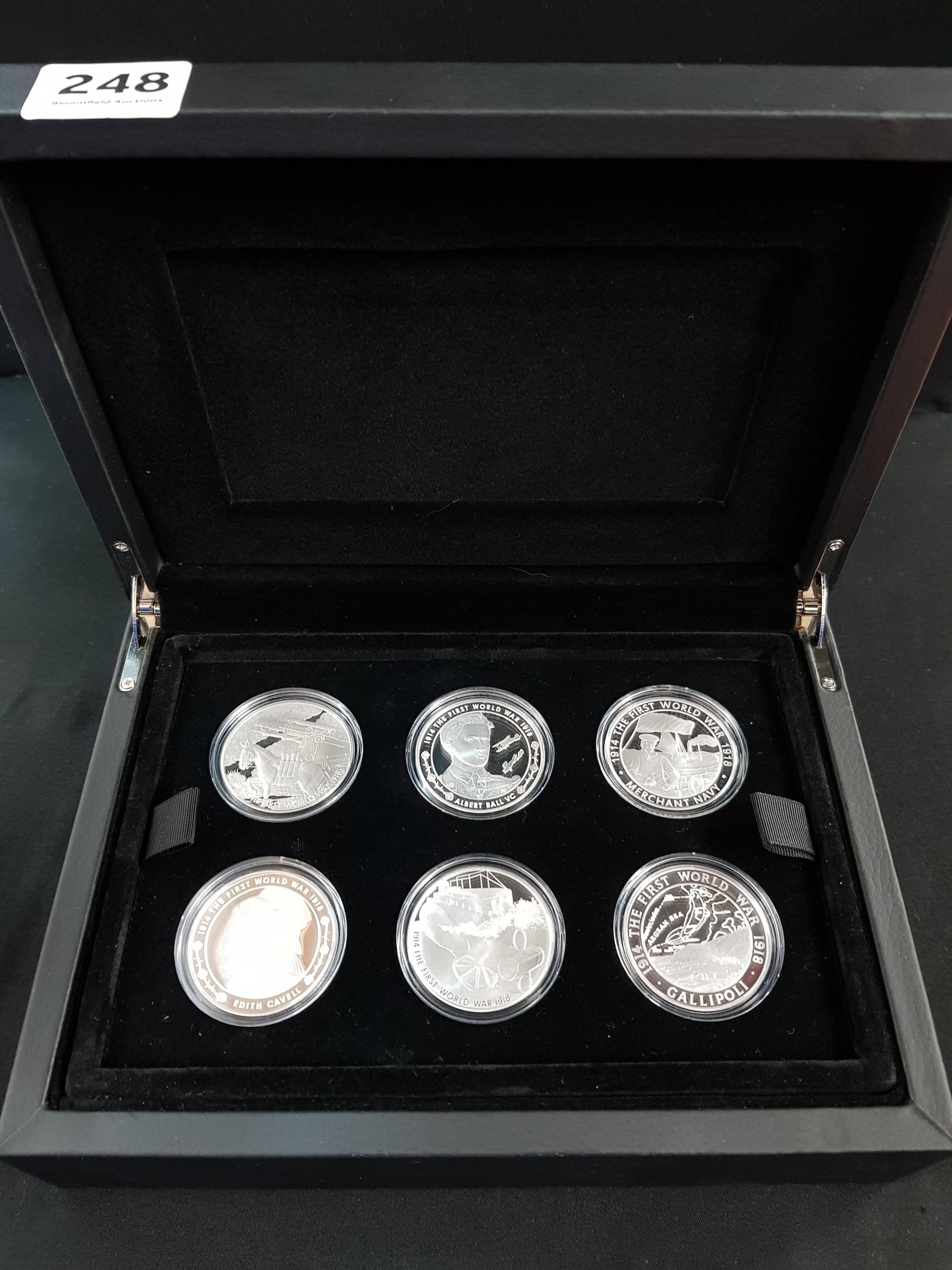 2015 SILVER PROOF 6 COIN SET 100TH ANNIVERSARY WW1 £5