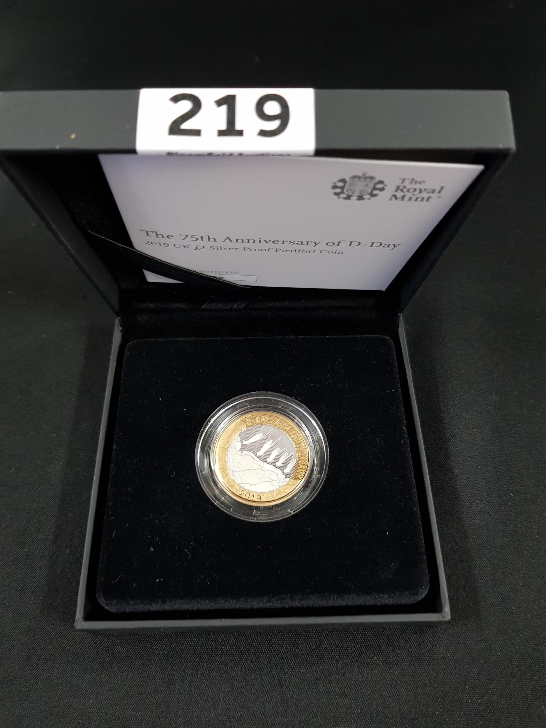 2019 SILVER PROOF PIEDFORT COIN 75TH ANNIVERSARY D-DAY £2