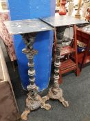 PAIR OF CAST IRON TORCHERE'S (3FT 6")