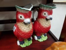 PAIR OF LARGE PARROT JUGS