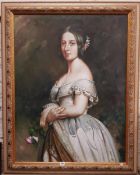 LARGE OIL ON CANVAS - VICTORIAN LADY