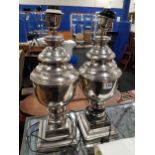 PAIR OF CHROME LAMPS