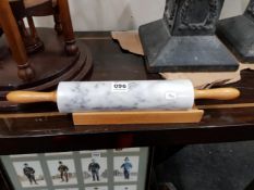 MARBLE ROLLING PIN AND HOLDER