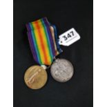 PAIR OF WORLD WAR 1 MEDALS - SS-11463 PTE.J.E.NAYLOR A.S.C