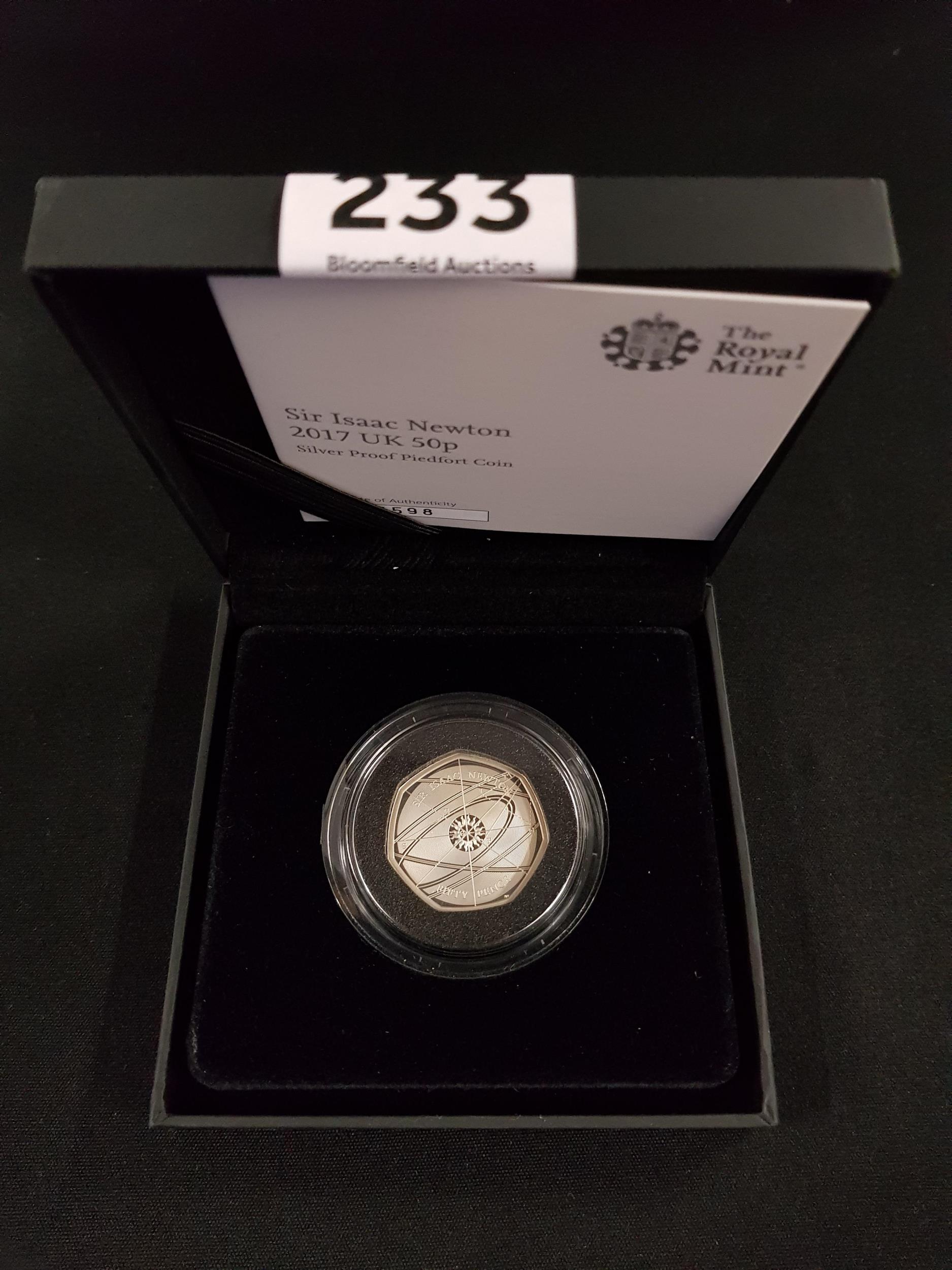2017 SILVER PROOF PIEDFORT COIN ISAAC NEWTON 50P