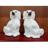 PAIR OF STAFFORDSHIRE DOG FIGURES