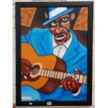 OIL ON CANVAS JAZZ GUITAR