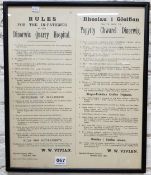 RULES OF INPATIENTS DINORWIC QUARRY HOSPITAL 1890