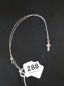 SILVER OPENWORK CROSS AND CHAIN