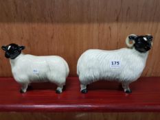 LARGE MELBA WARE RAM AND SHEEP