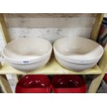 2 large vintage baking bowls