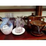 SHELF LOT OF PARAGON, GLASSWARE & COFFEE POT