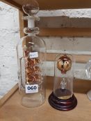 HAND BLOWN SHIP IN A BOTTLE AND HOT AIR BALLOON