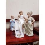 SHELF LOT OF CERAMIC FIGURES