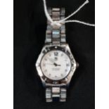 LADIES ORIGINAL TAG HEUER WRISTWATCH WITH MOTHER OF PEARL & DIAMOND SET DIAL WITH EXTRA LINKS