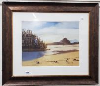 LARGE FRAMED WATERCOLOUR MURLOUGH BAY BY WILLIAM TAYLOR