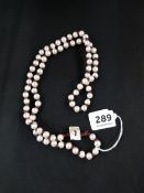 PEARL NECKLACE WITH MOTHER OF PEARL CATCH