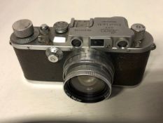 LEICA IIIB Cr Summitar5cmF2 Lens #913427 317440 "Wallace Heaton" stamp on camera back