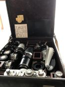 LEICA 1F OUTFIT IN PRESENTATION LEATHER CASE ELMAR F3.5/5CM LENS #543665 682413 ELMAR F3.5/3.5CM #