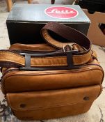 LEICA soft leather holdall boxed