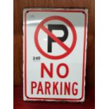 SMALL NO PARKING TIN SIGN