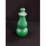 MINIATURE JADE DOUBLE GOURD BOTTLE AND STOPPER