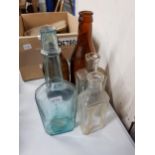 COLLECTION OF OLD GLASS BOTTLES