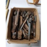 BOX OF OLD COPPER STAIR CARPET GRIPS