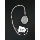 LARGE SILVER LOCKET AND CHAIN