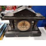 VICTORIAN SLATE AND MARBLE CLOCK