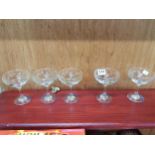 5 BABYCHAM VINTAGE GLASSES