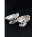 PAIR OF ANTIQUE SOLID SILVER SALTS 57G