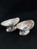 PAIR OF ANTIQUE SOLID SILVER SALTS 57G