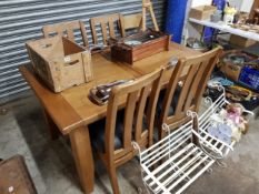 OAK DINING TABLE AND 4 CHAIRS