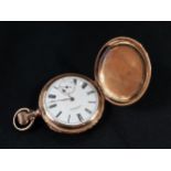 ANTIQUE GOLD PLATED FULL HUNTER POCKET WATCH